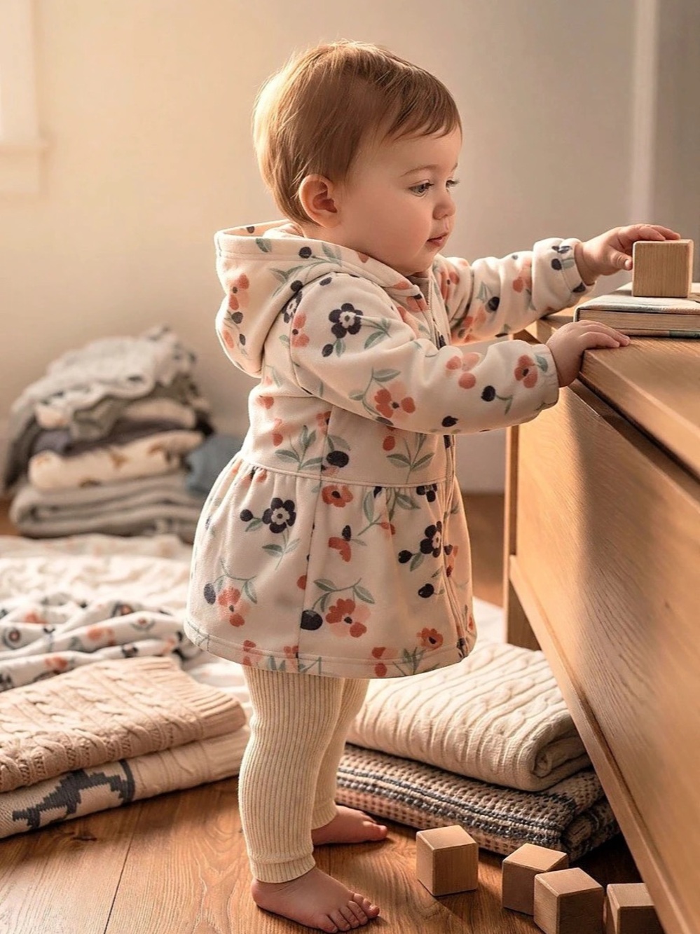 Carter’s Floral Peplum Fleece Hoodie Girls 18M